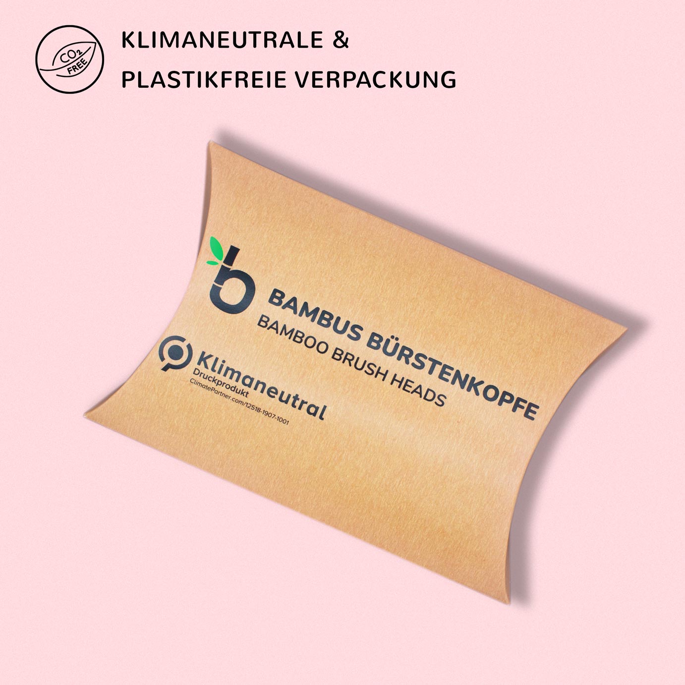 klimaneutrale und plastikfreie verpackung zahnbürsten aufsätze aus bambus