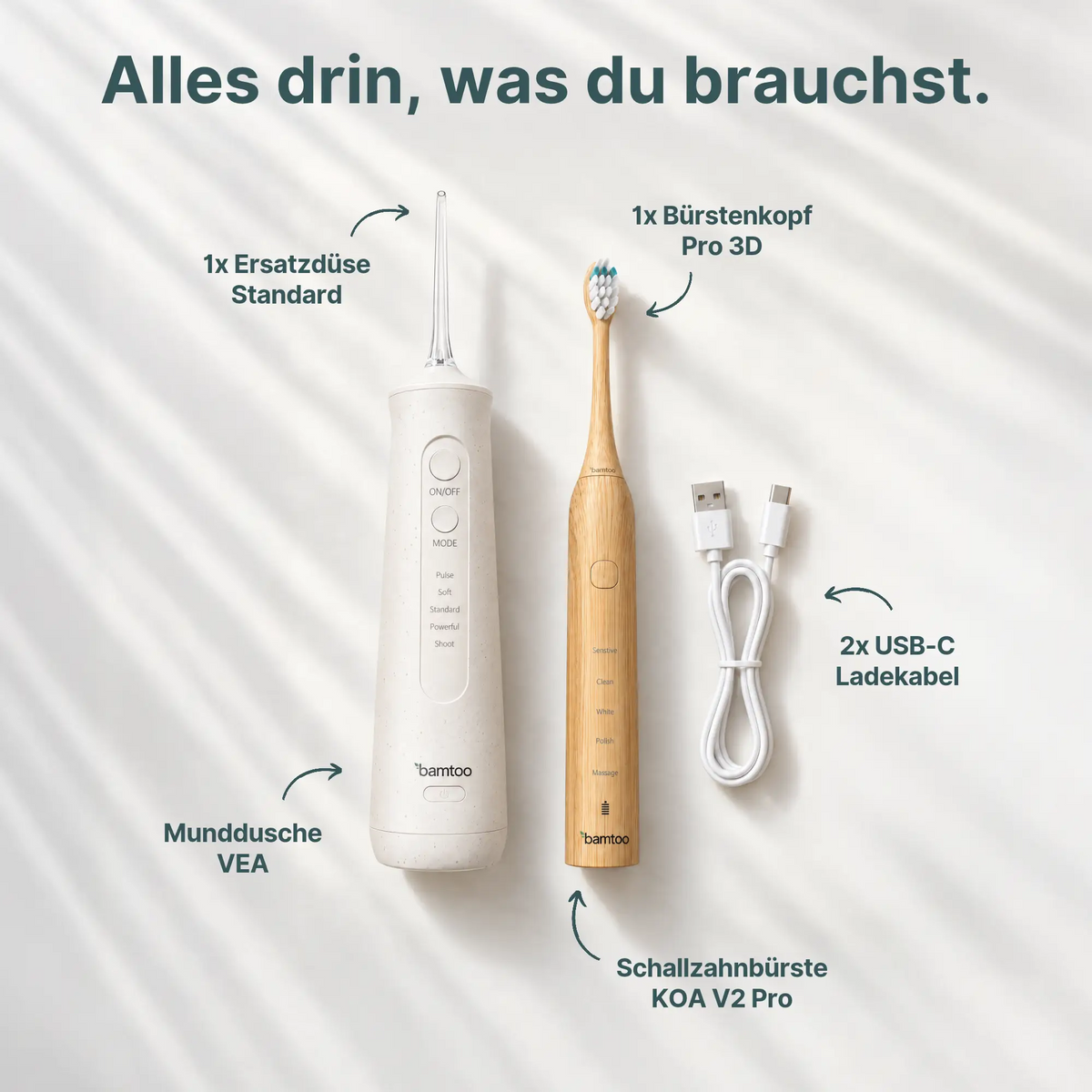 Schallzahnbürste &amp; Munddusche - Basic Bundle