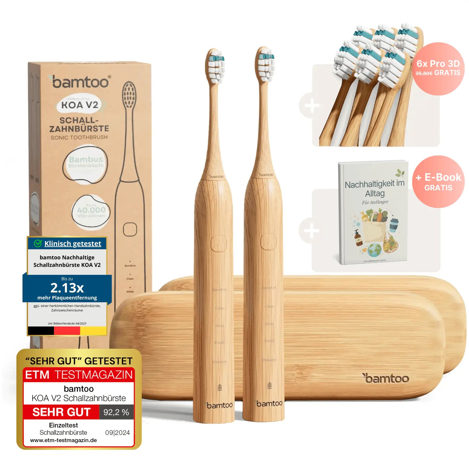 Nachhaltige Schallzahnbürste - Angebot - Partner Set